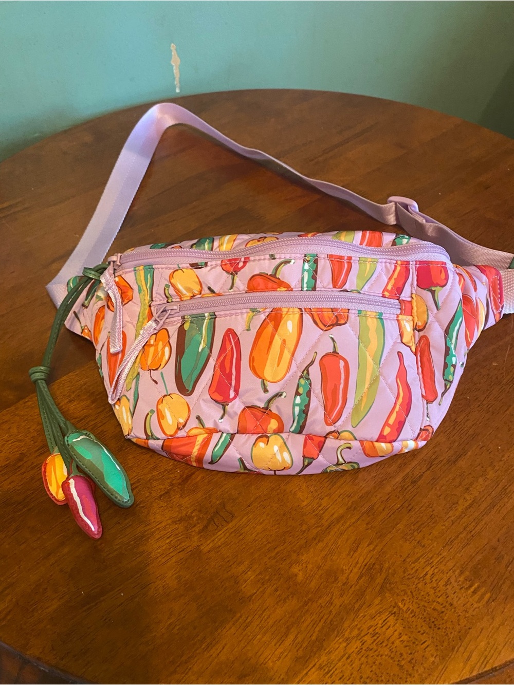 Vera Bradley Lilac Pepper-Print Crossbody Waist Bag